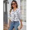 imageBlooming Jelly Womens Dressy Casual Blouses 34 Sleeve V Neck Ruffle Tops Business Ladies Summer 2025 Trendy Work ShirtWhite Floral