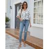 imageBlooming Jelly Womens Dressy Casual Blouses 34 Sleeve V Neck Ruffle Tops Business Ladies Summer 2025 Trendy Work ShirtWhite Floral
