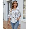 imageBlooming Jelly Womens Dressy Casual Blouses 34 Sleeve V Neck Ruffle Tops Business Ladies Summer 2025 Trendy Work ShirtWhite Floral