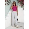 imageBlooming Jelly Womens Ribbed Cropped Tank Tops Sexy Casual High Neck Cut Out Y2k Sleeveless Tops Summer ClothesRose Red