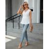 imageBlooming Jelly Womens Summer Tank Tops Dressy Casual Blouses Business Work Outfits Sleeveless Peplum ShirtsWhite