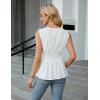 imageBlooming Jelly Womens Summer Tank Tops Dressy Casual Blouses Business Work Outfits Sleeveless Peplum ShirtsWhite