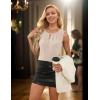 imageBlooming Jelly Womens Tank Tops Dressy Casual Blouse Sleeveless Crewneck Pleated Work Shirt Loose Summer Outfits 2024Beige