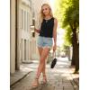 imageBlooming Jelly Womens Tank Tops Dressy Casual Blouse Sleeveless Crewneck Pleated Work Shirt Loose Summer Outfits 2024Black