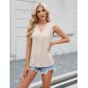 imageBlooming Jelly Womens Tank Tops Dressy Sleeveless Blouses Business Casual Tank Shirts V Neck Cami Summer Basic CamisoleApricot