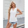 imageBlooming Jelly Womens Tank Tops Dressy Sleeveless Blouses Business Casual Tank Shirts V Neck Cami Summer Basic CamisoleWhite