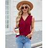 imageBlooming Jelly Womens Tank Tops Dressy Sleeveless Blouses Business Casual Tank Shirts V Neck Cami Summer Basic CamisoleWine Red