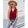 imageBlooming Jelly Womens Tank Tops Dressy Sleeveless Blouses Business Casual Tank Shirts V Neck Cami Summer Basic CamisoleWine Red