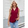 imageBlooming Jelly Womens Tank Tops Dressy Sleeveless Blouses Business Casual Tank Shirts V Neck Cami Summer Basic CamisoleWine Red