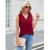 imageBlooming Jelly Womens Tank Tops Dressy Sleeveless Blouses Business Casual Tank Shirts V Neck Cami Summer Basic CamisoleWine Red