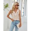 imageBlooming Jelly Womens Tank Tops Dressy Summer Work Blouses Ruffle V Neck Sleeveless Shirts Business Casual OutfitsApricot