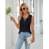 imageBlooming Jelly Womens Tank Tops Dressy Summer Work Blouses Ruffle V Neck Sleeveless Shirts Business Casual OutfitsBlack