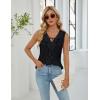 imageBlooming Jelly Womens Tank Tops Dressy Summer Work Blouses Ruffle V Neck Sleeveless Shirts Business Casual OutfitsBlack