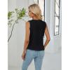 imageBlooming Jelly Womens Tank Tops Dressy Summer Work Blouses Ruffle V Neck Sleeveless Shirts Business Casual OutfitsBlack