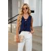imageBlooming Jelly Womens Tank Tops Dressy Summer Work Blouses Ruffle V Neck Sleeveless Shirts Business Casual OutfitsNavy Blue