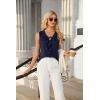 imageBlooming Jelly Womens Tank Tops Dressy Summer Work Blouses Ruffle V Neck Sleeveless Shirts Business Casual OutfitsNavy Blue