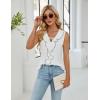 imageBlooming Jelly Womens Tank Tops Dressy Summer Work Blouses Ruffle V Neck Sleeveless Shirts Business Casual OutfitsWhite