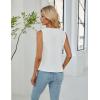 imageBlooming Jelly Womens Tank Tops Dressy Summer Work Blouses Ruffle V Neck Sleeveless Shirts Business Casual OutfitsWhite