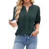 imageBlooming Jelly Womens Button Down Shirts Lace Crochet Dressy Casual Tops 34 Sleeve Work Summer Outfits 2025Army Green