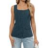 imageBlooming Jelly Womens Button Down Tank Tops Sleeveless Dressy Vest Business Casual Striped Outfits Summer Trendy 2025Dark Cyan