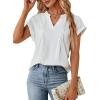 imageBlooming Jelly Womens Dressy Casual Tops Cap Sleeve V Neck Work Shirts Fashion Summer BlousesWhite
