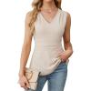 imageBlooming Jelly Womens Summer Tank Tops Dressy Casual Blouses Business Work Outfits Sleeveless Peplum ShirtsApricot
