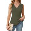 imageBlooming Jelly Womens Summer Tank Tops Dressy Casual Blouses Business Work Outfits Sleeveless Peplum ShirtsArmy Green