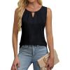 imageBlooming Jelly Womens Tank Tops Dressy Casual Blouse Sleeveless Crewneck Pleated Work Shirt Loose Summer Outfits 2024Black