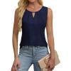 imageBlooming Jelly Womens Tank Tops Dressy Casual Blouse Sleeveless Crewneck Pleated Work Shirt Loose Summer Outfits 2024Blue