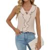 imageBlooming Jelly Womens Tank Tops Dressy Summer Work Blouses Ruffle V Neck Sleeveless Shirts Business Casual OutfitsApricot