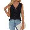 imageBlooming Jelly Womens Tank Tops Dressy Summer Work Blouses Ruffle V Neck Sleeveless Shirts Business Casual OutfitsBlack