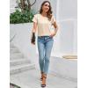 imageBlooming Jelly Women Dressy Casual Tops Business Work Blouses Summer Shirts Short Sleeve Crew Neck Outfits 2025Apricot