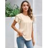imageBlooming Jelly Women Dressy Casual Tops Business Work Blouses Summer Shirts Short Sleeve Crew Neck Outfits 2025Apricot