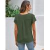imageBlooming Jelly Women Dressy Casual Tops Business Work Blouses Summer Shirts Short Sleeve Crew Neck Outfits 2025Army Green