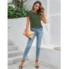 imageBlooming Jelly Women Dressy Casual Tops Business Work Blouses Summer Shirts Short Sleeve Crew Neck Outfits 2025Army Green