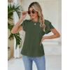 imageBlooming Jelly Women Dressy Casual Tops Business Work Blouses Summer Shirts Short Sleeve Crew Neck Outfits 2025Army Green
