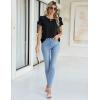 imageBlooming Jelly Women Dressy Casual Tops Business Work Blouses Summer Shirts Short Sleeve Crew Neck Outfits 2025Black