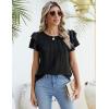 imageBlooming Jelly Women Dressy Casual Tops Business Work Blouses Summer Shirts Short Sleeve Crew Neck Outfits 2025Black