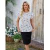 imageBlooming Jelly Women Dressy Casual Tops Business Work Blouses Summer Shirts Short Sleeve Crew Neck Outfits 2025Black Spot
