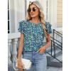 imageBlooming Jelly Women Dressy Casual Tops Business Work Blouses Summer Shirts Short Sleeve Crew Neck Outfits 2025Blue Floral