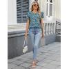 imageBlooming Jelly Women Dressy Casual Tops Business Work Blouses Summer Shirts Short Sleeve Crew Neck Outfits 2025Blue Floral