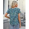 imageBlooming Jelly Women Dressy Casual Tops Business Work Blouses Summer Shirts Short Sleeve Crew Neck Outfits 2025Blue Floral