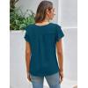 imageBlooming Jelly Women Dressy Casual Tops Business Work Blouses Summer Shirts Short Sleeve Crew Neck Outfits 2025Dark Cyan