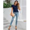 imageBlooming Jelly Women Dressy Casual Tops Business Work Blouses Summer Shirts Short Sleeve Crew Neck Outfits 2025Deep Blue