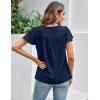 imageBlooming Jelly Women Dressy Casual Tops Business Work Blouses Summer Shirts Short Sleeve Crew Neck Outfits 2025Deep Blue