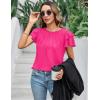 imageBlooming Jelly Women Dressy Casual Tops Business Work Blouses Summer Shirts Short Sleeve Crew Neck Outfits 2025Hot Pink