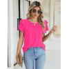 imageBlooming Jelly Women Dressy Casual Tops Business Work Blouses Summer Shirts Short Sleeve Crew Neck Outfits 2025Hot Pink