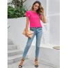 imageBlooming Jelly Women Dressy Casual Tops Business Work Blouses Summer Shirts Short Sleeve Crew Neck Outfits 2025Hot Pink