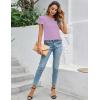 imageBlooming Jelly Women Dressy Casual Tops Business Work Blouses Summer Shirts Short Sleeve Crew Neck Outfits 2025Lavender