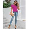 imageBlooming Jelly Women Dressy Casual Tops Business Work Blouses Summer Shirts Short Sleeve Crew Neck Outfits 2025Orchid